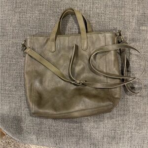 Green faux leather purse
